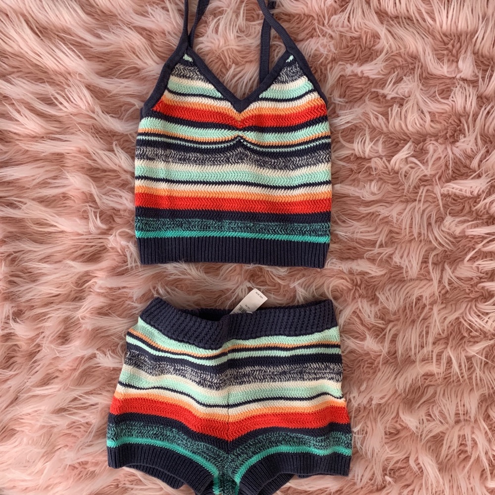 Aerie crochet shorts and crop top